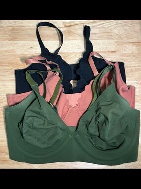 Aerie Three Pack Women's Bras Real Me Full Coverage Plunge 34DD